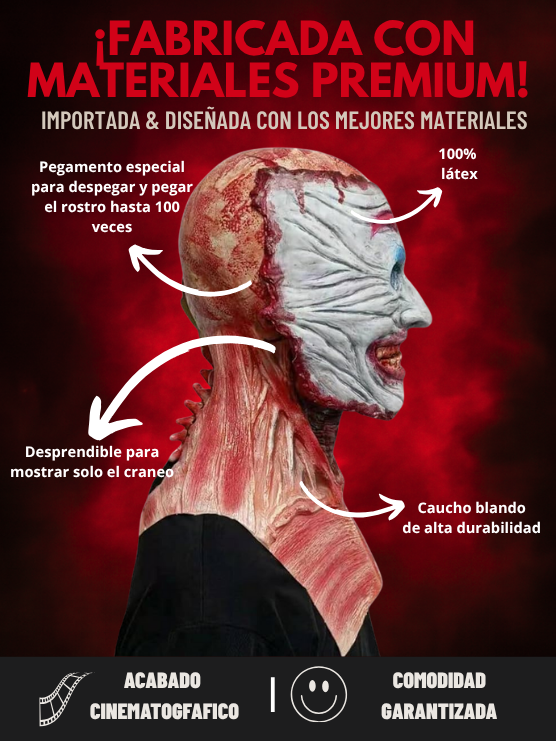 Mascara Halloween Payaso con rostro retirable + 🎁 1 Mes Disney Plus