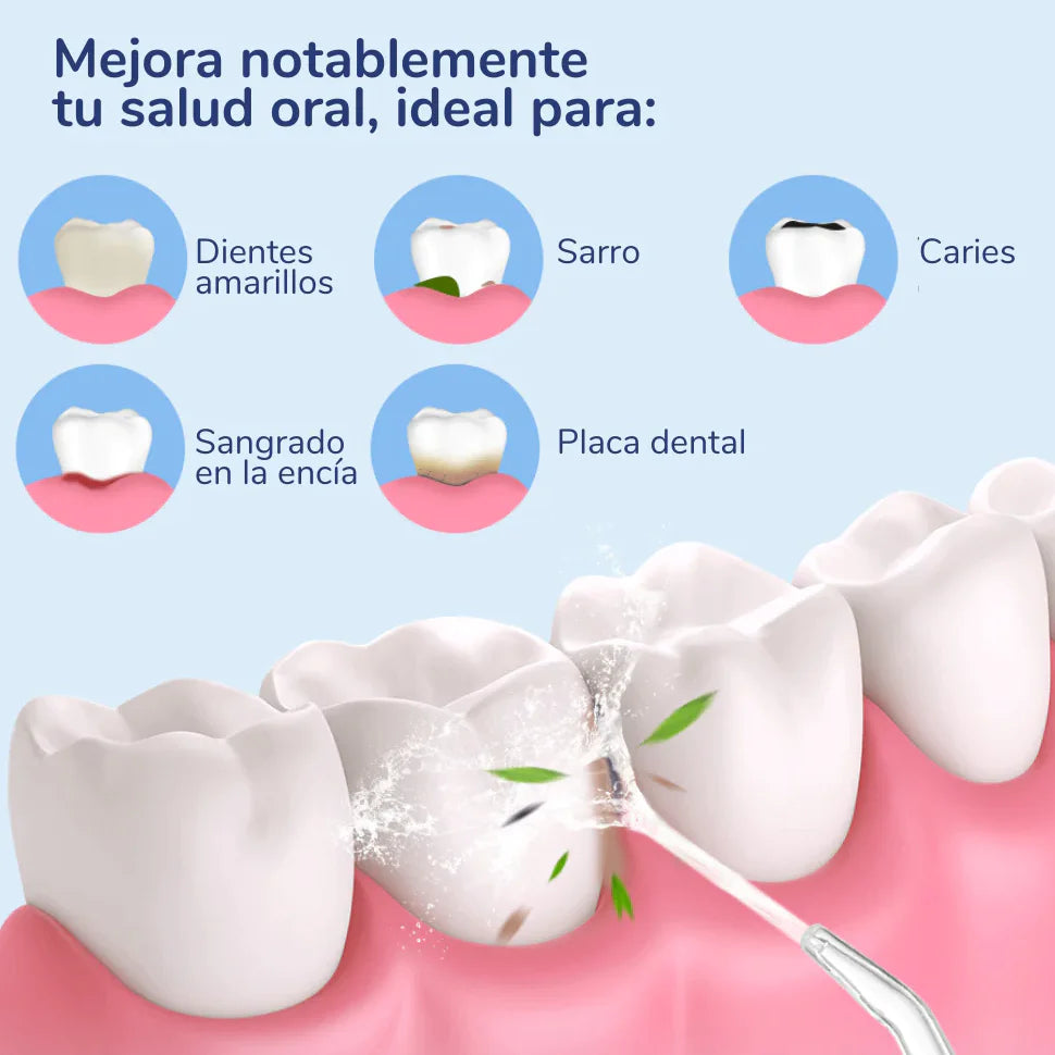 Irrigador Dental Inteligente, transforma tu rutina bucal 🔥Solo por hoy 50% de Descuento🔥