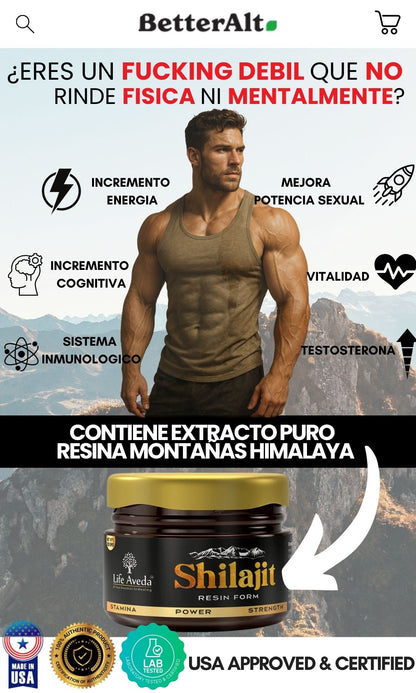 Shilajit Premium - Extracto resina HIMALAYA, Incrementa fuerza y potencial