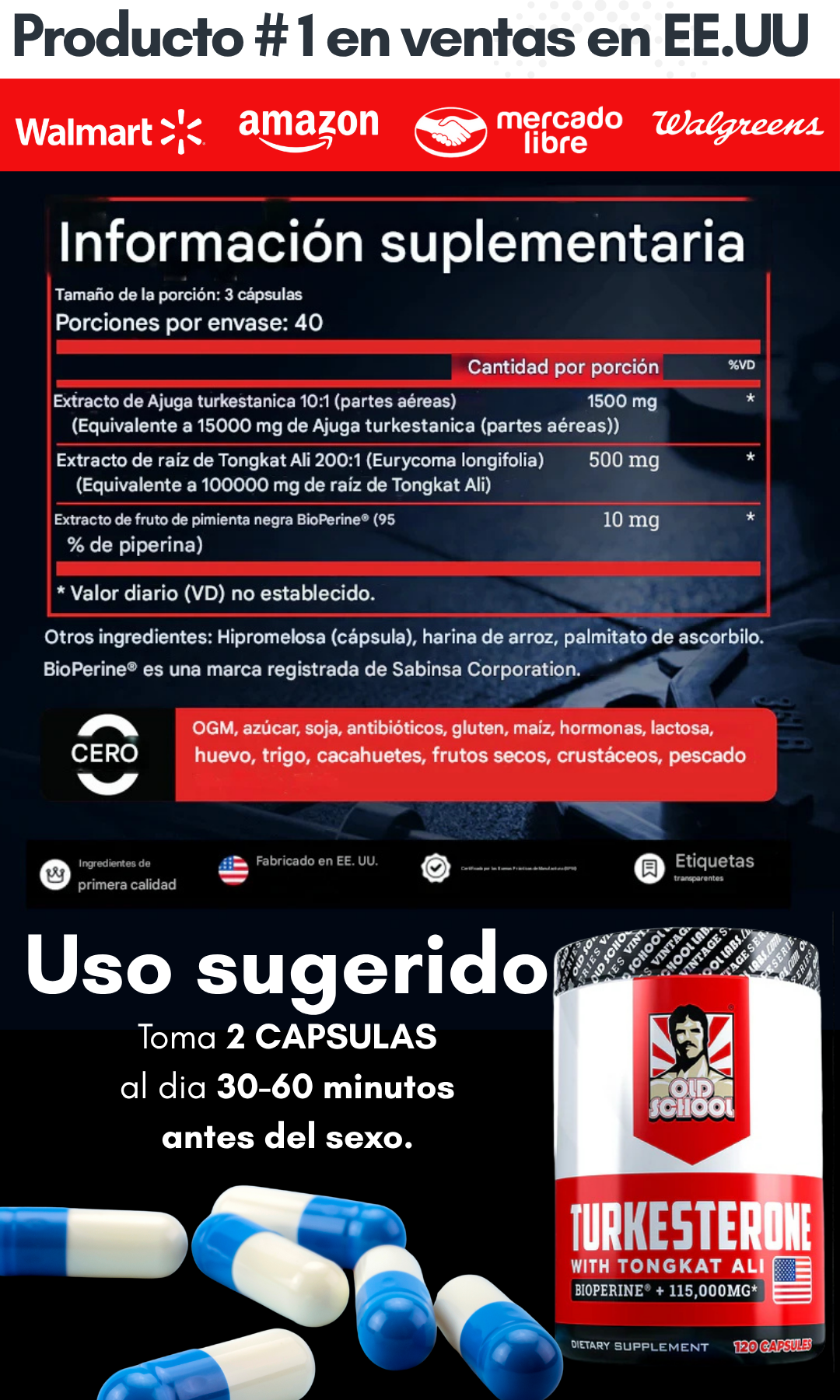 Turkesterona con TONGKAT ALI - Eleva tu duración en la cama y tenlas a tus pies.