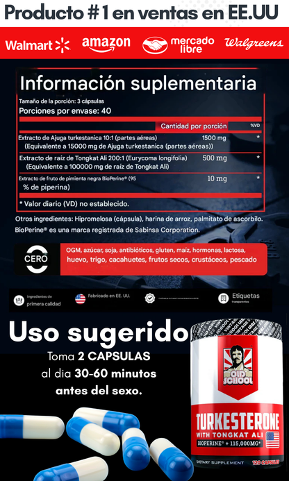 Turkesterona con TONGKAT ALI - Eleva tu duración en la cama y tenlas a tus pies.