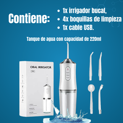 Irrigador Dental Inteligente, transforma tu rutina bucal 🔥Solo por hoy 50% de Descuento🔥